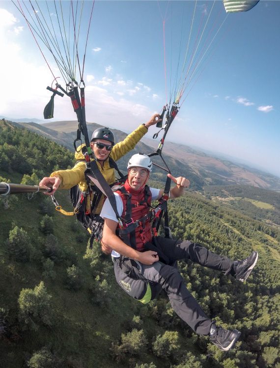 enjoying tandem paragliding on zlatibor